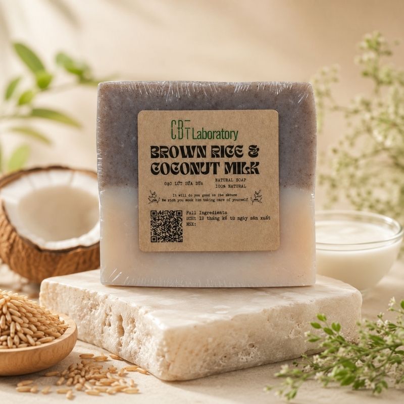 COBOTÉ - Xà phòng cắt gạo lứt & sữa dừa (120g)