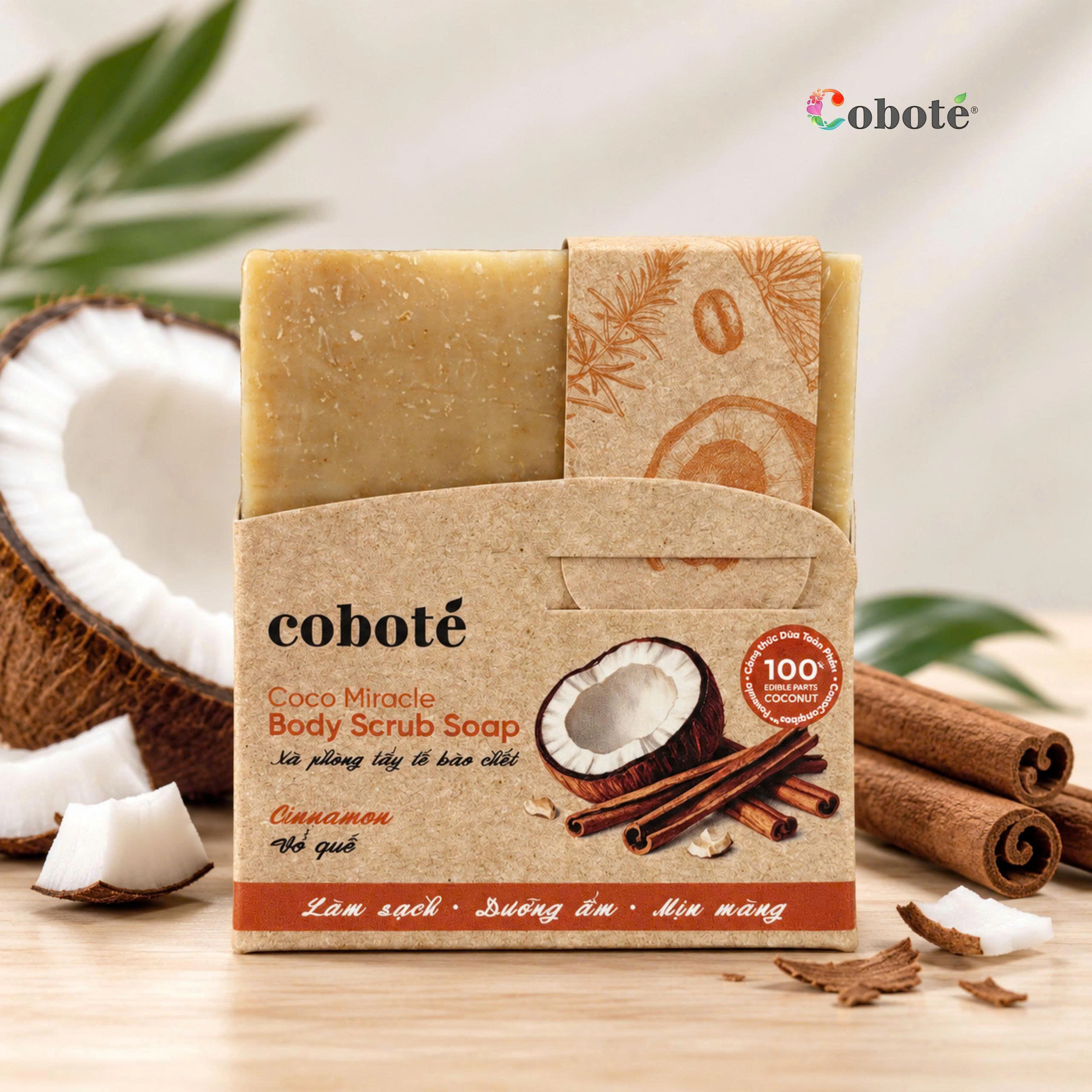 COBOTÉ - Xà phòng cắt tẩy tế bào chết hương quế (120g)